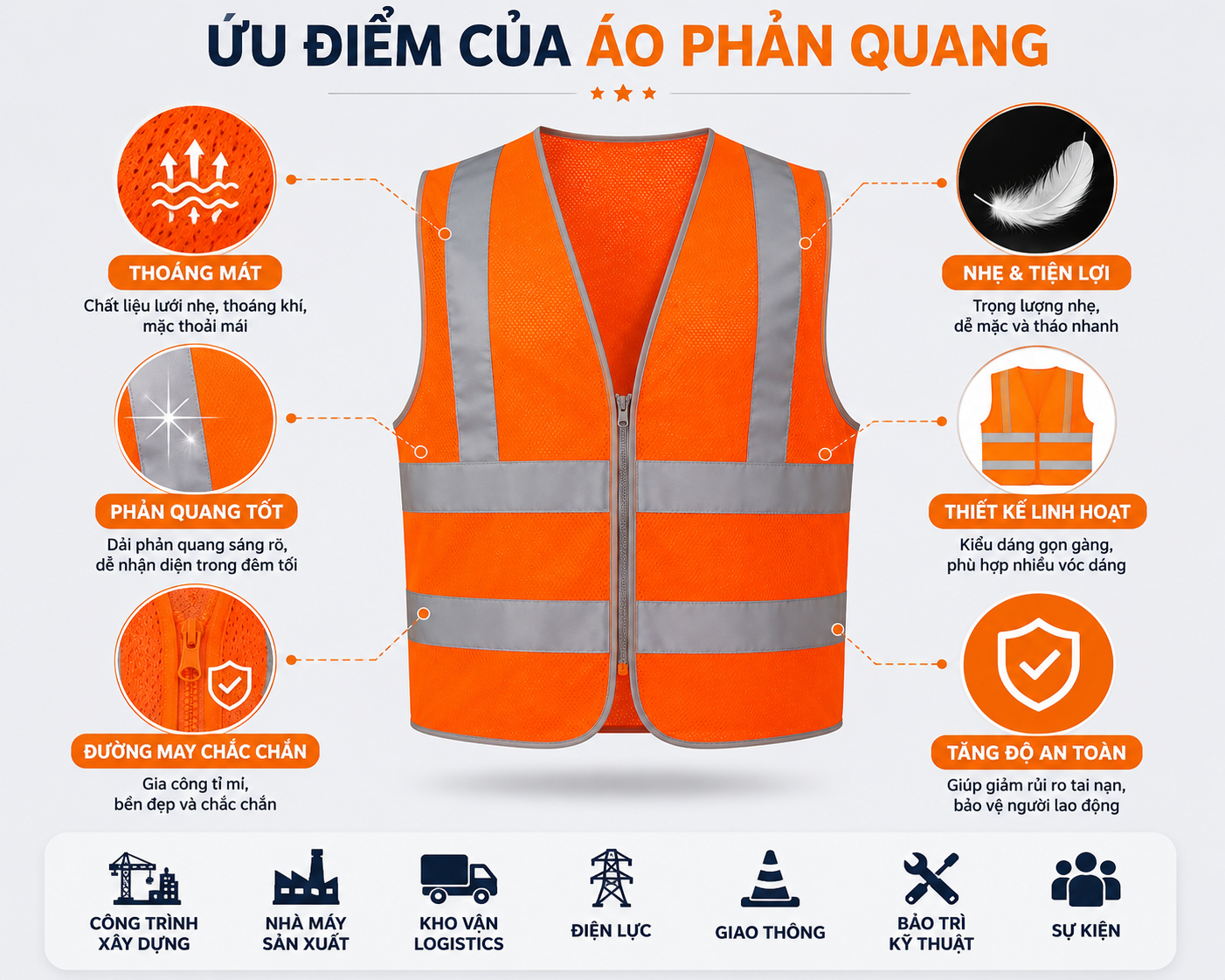 Ưu điểm của áo phản quang