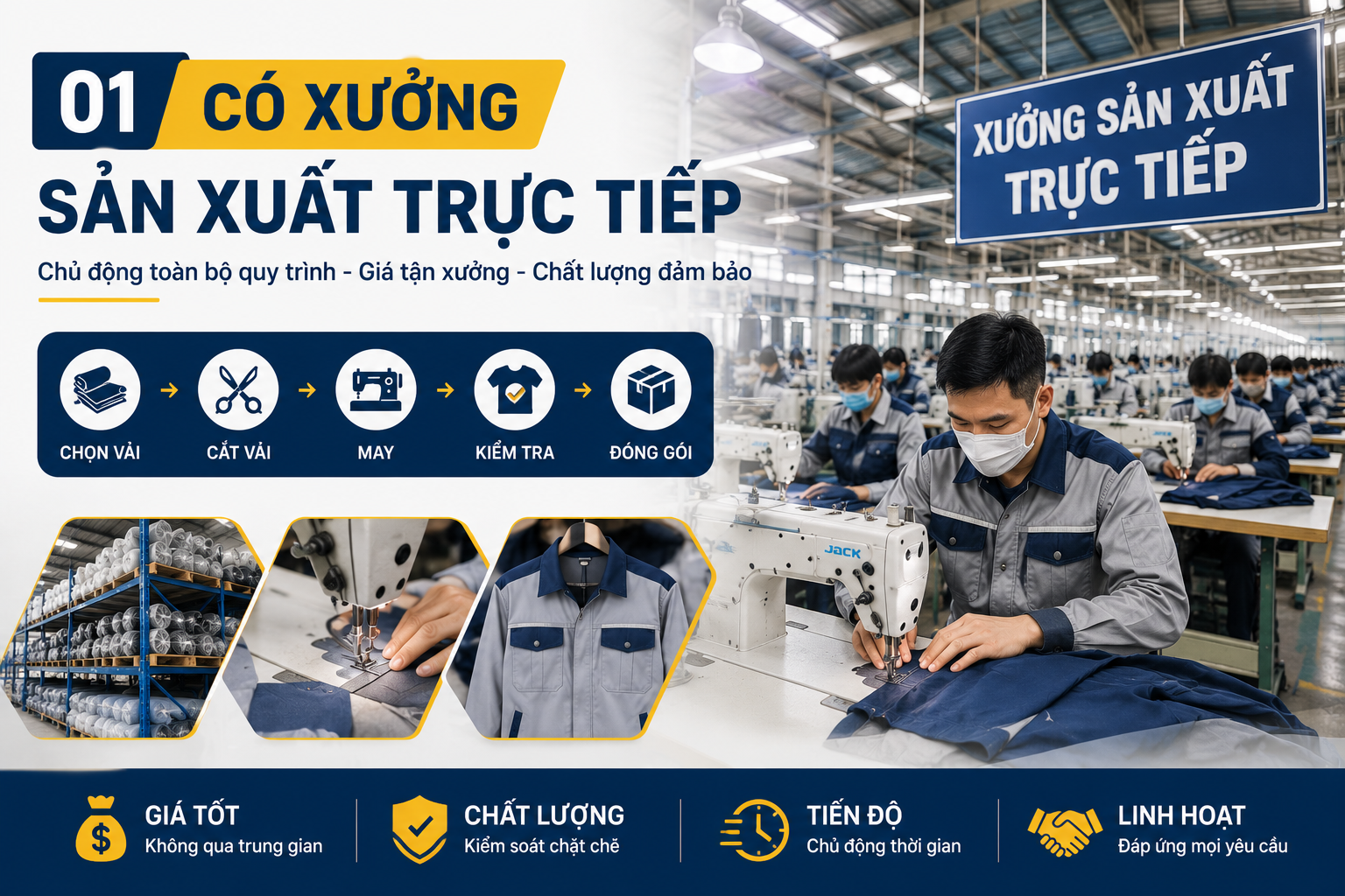Xưởng may đồ bảo hộ lao động tại hồ chí minh